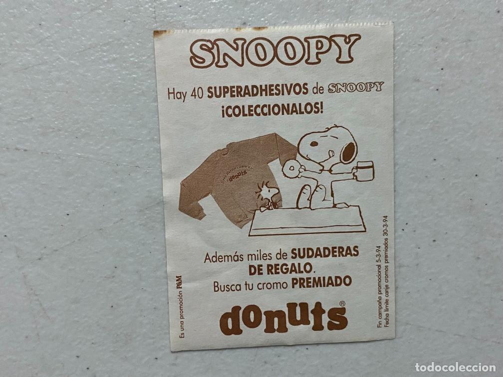 Coleccionismo cromos antiguos: SNOOPY DONUTS - ERES TIERNO COMO UN DONUTS - CROMO - Foto 2