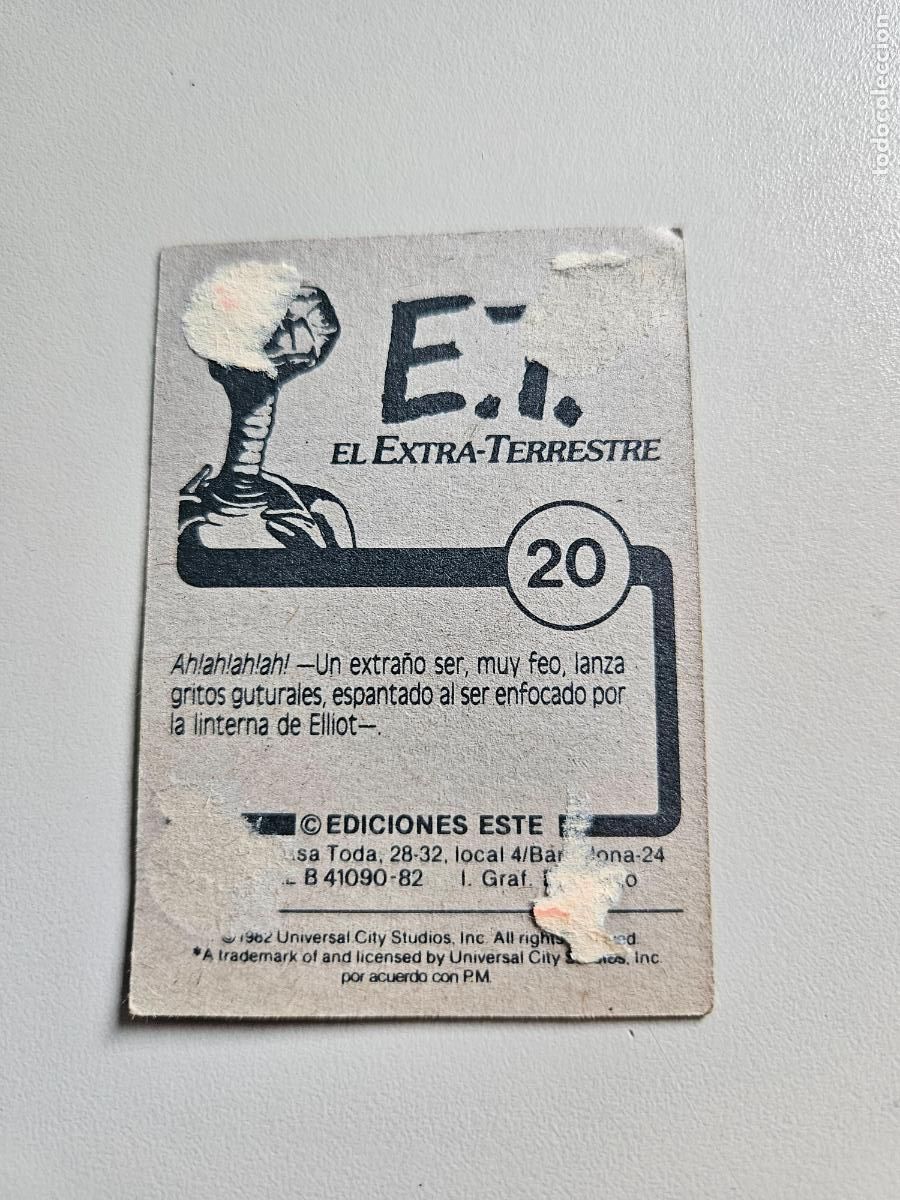 Coleccionismo cromos antiguos: Cromo E.T. El extraterrestre n&uacute;mero 20 / Ediciones Este 1982 - Foto 2