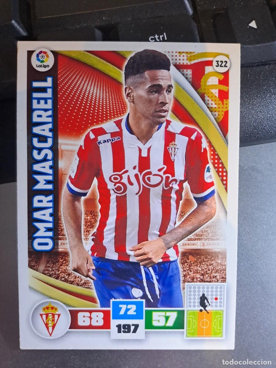 Coleccionismo Cromos antiguos: ADRENALYN XL OMAR MASCARELL 322 SPORTING DE GIJON CROMO LIGA 2015 2016 15 16 PANINI