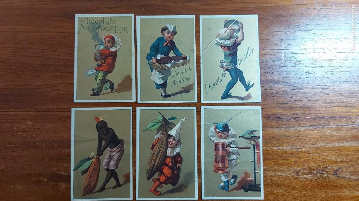 Coleccionismo Cromos antiguos: 12 cromos Chocolates Amatller relacionados con el CACAO y CHOCOLATE - Preciosos - Nunca pegados