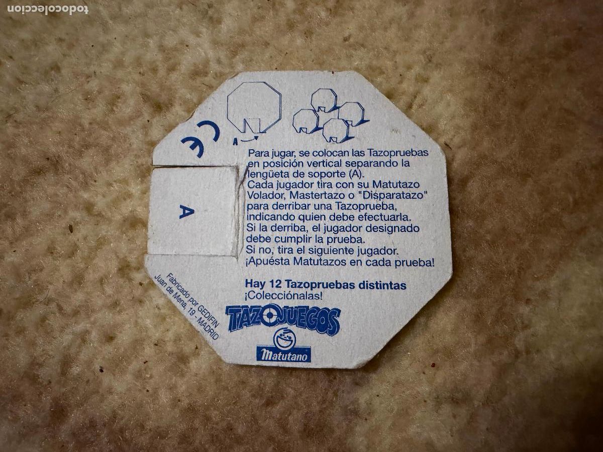Coleccionismo cromos antiguos: Tazo prueba n. 8 matutano - Foto 2