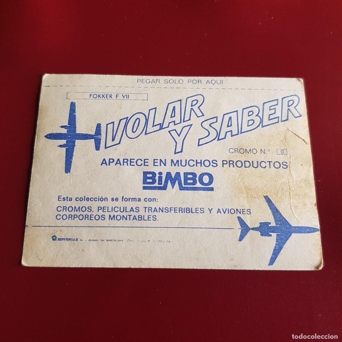Coleccionismo cromos antiguos: BIMBO - VOLAR Y SABER - 9 - NUNCA PEGADO - Foto 2