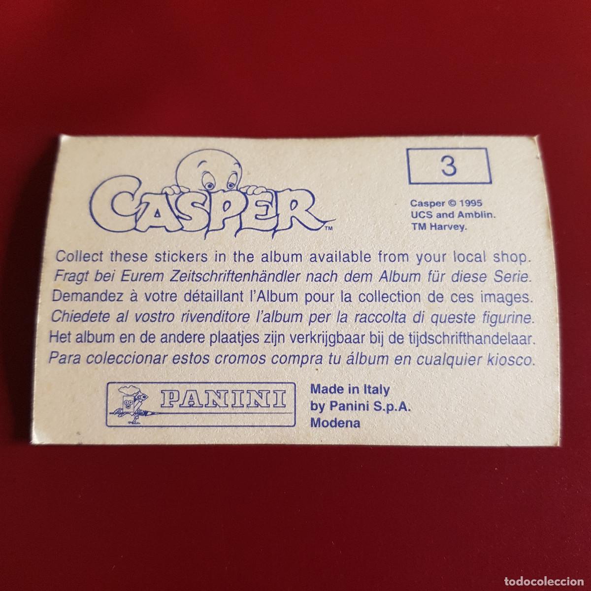Coleccionismo cromos antiguos: PANINI - CASPER - 1995 - 95 - 3 - NUNCA PEGADO - Foto 2