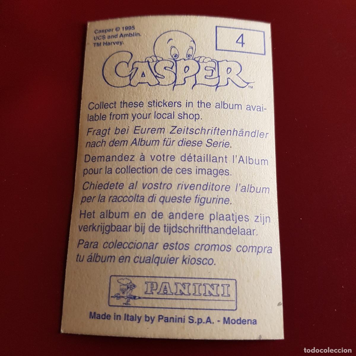Coleccionismo cromos antiguos: PANINI - CASPER - 1995 - 95 - 4 - NUNCA PEGADO - Foto 2