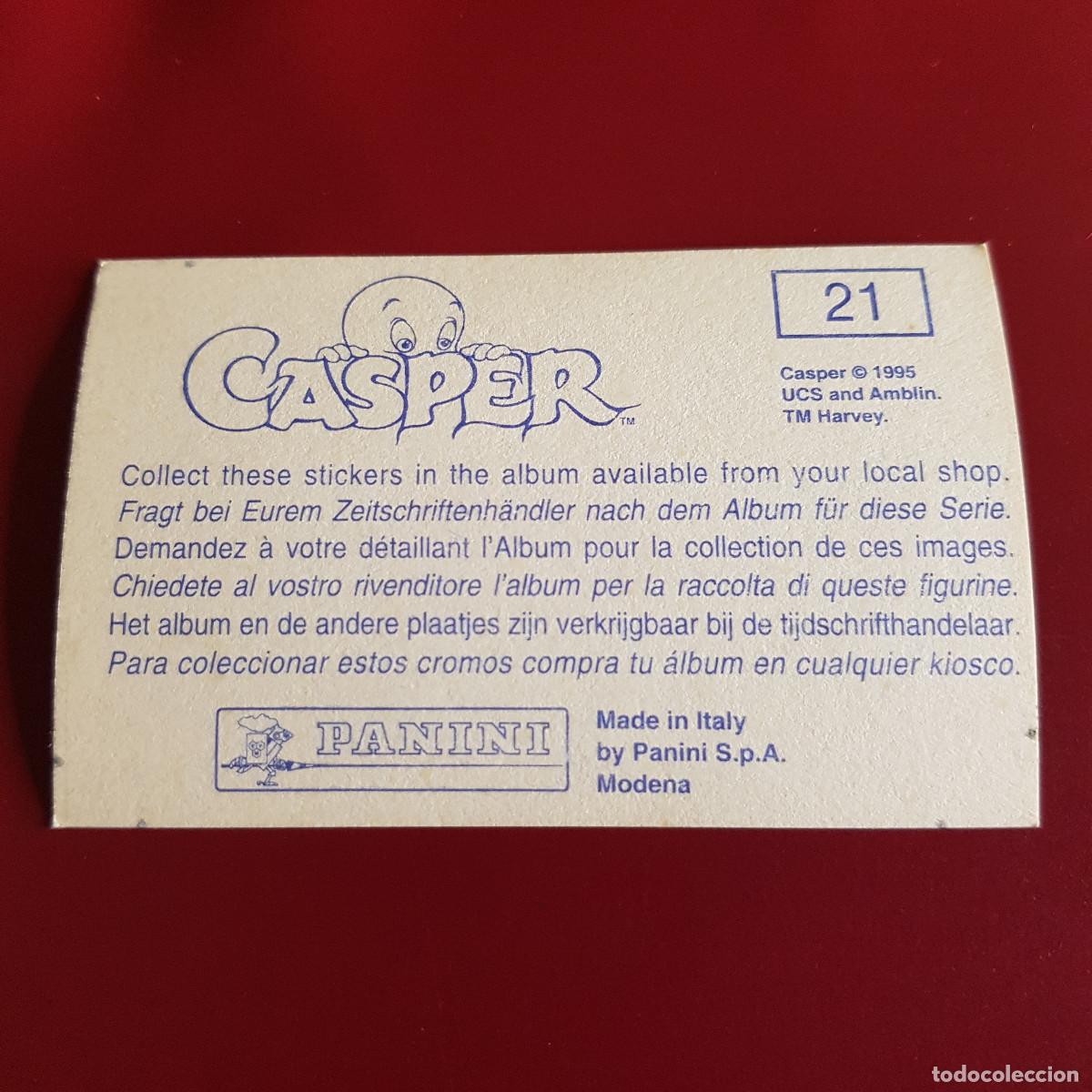 Coleccionismo cromos antiguos: PANINI - CASPER - 1995 - 95 - 21 - NUNCA PEGADO - Foto 2