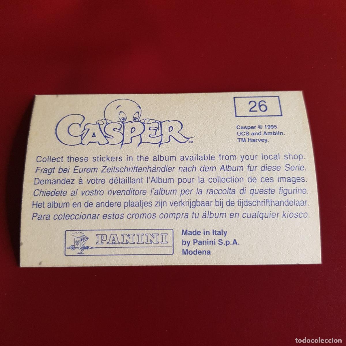 Coleccionismo cromos antiguos: PANINI - CASPER - 1995 - 95 - 26 - NUNCA PEGADO - Foto 2