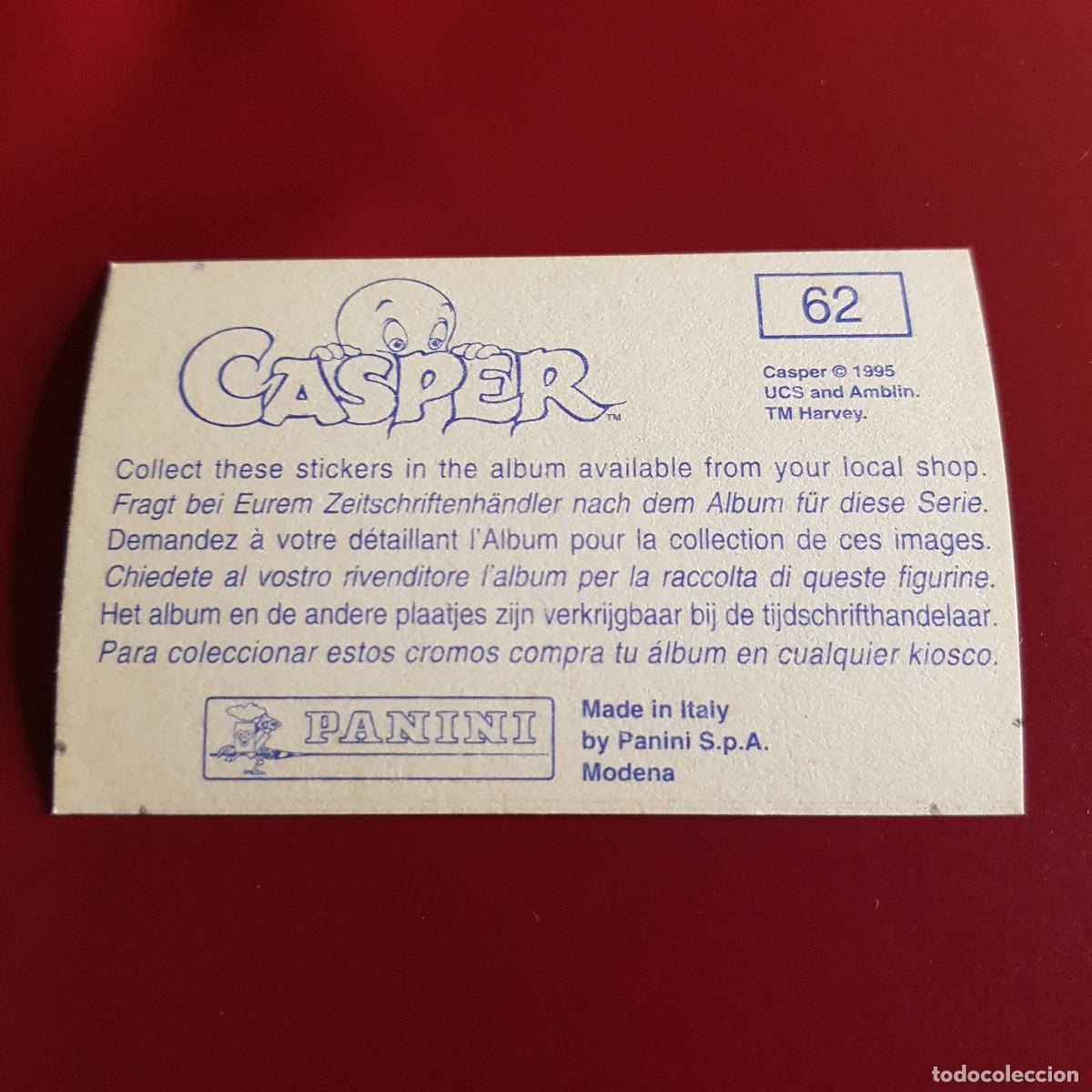 Coleccionismo cromos antiguos: PANINI - CASPER - 1995 - 95 - 62 - NUNCA PEGADO - Foto 2