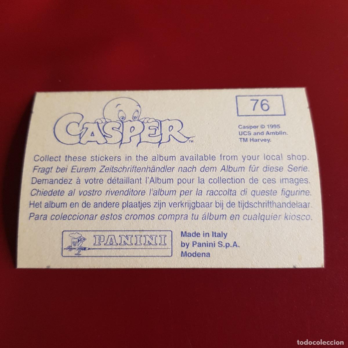 Coleccionismo cromos antiguos: PANINI - CASPER - 1995 - 95 - 76 - NUNCA PEGADO - Foto 2