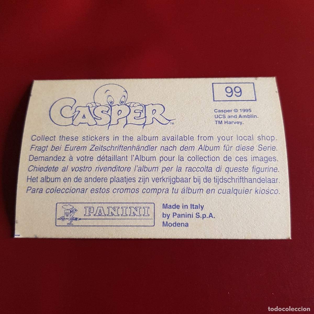 Coleccionismo cromos antiguos: PANINI - CASPER - 1995 - 95 - 99 - NUNCA PEGADO - Foto 2