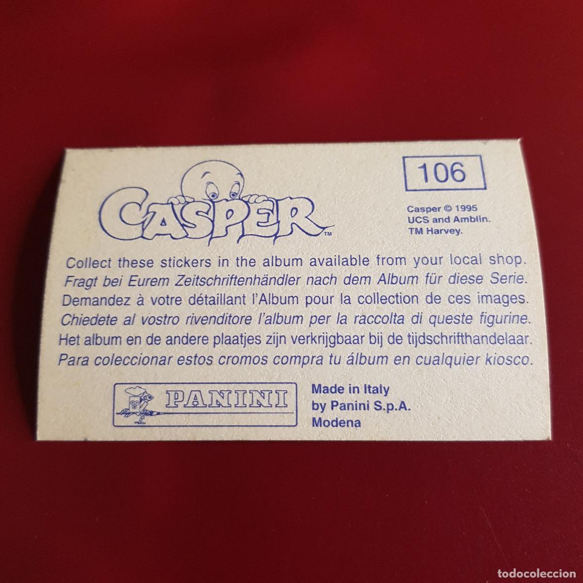 Coleccionismo cromos antiguos: PANINI - CASPER - 1995 - 95 - 106 - NUNCA PEGADO - Foto 2