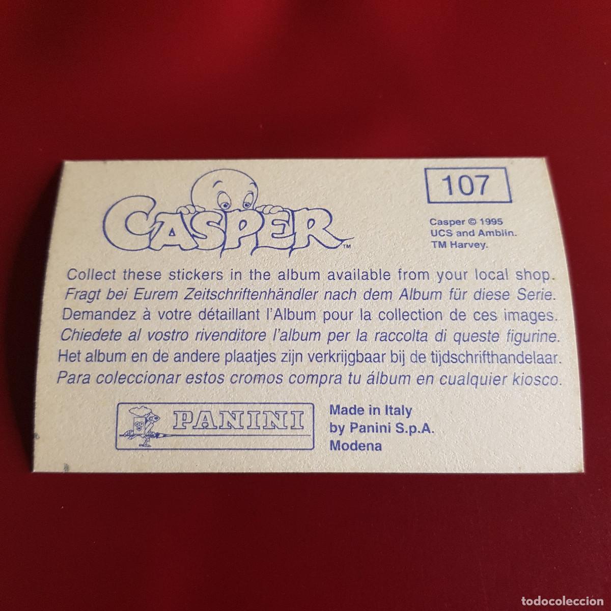 Coleccionismo cromos antiguos: PANINI - CASPER - 1995 - 95 - 107 - NUNCA PEGADO - Foto 2
