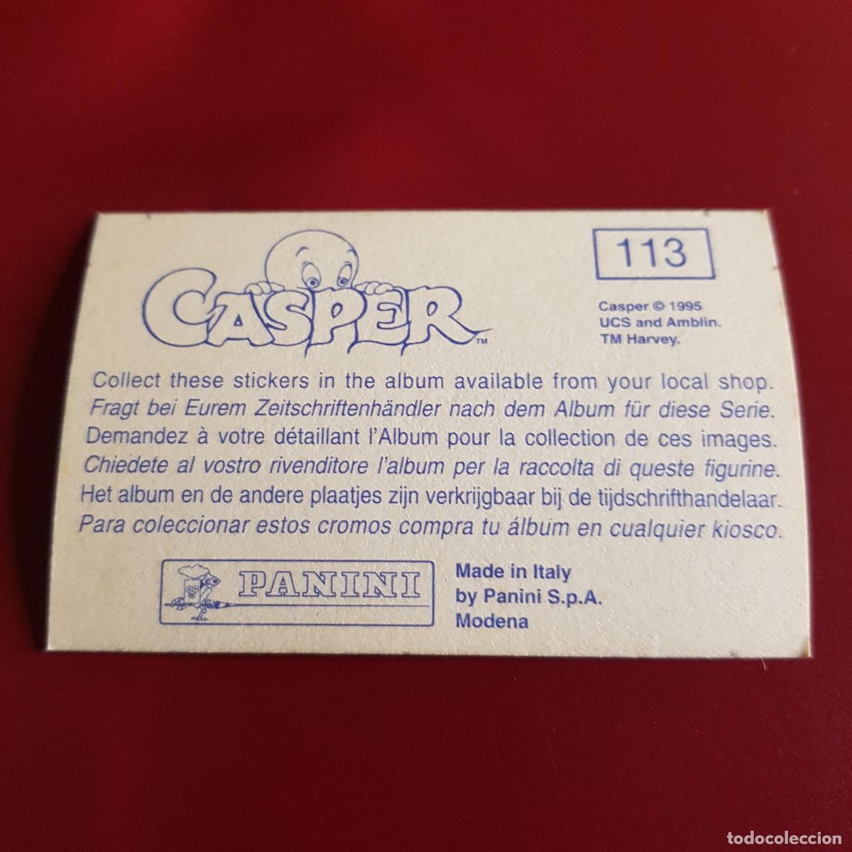 Coleccionismo cromos antiguos: PANINI - CASPER - 1995 - 95 - 113 - NUNCA PEGADO - Foto 2