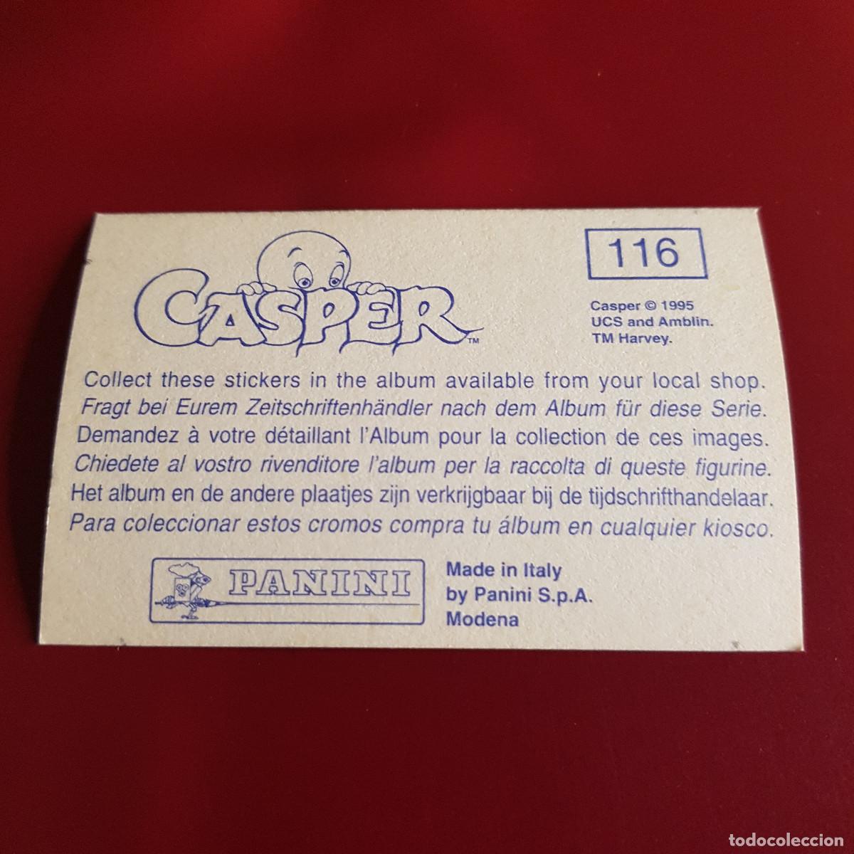 Coleccionismo cromos antiguos: PANINI - CASPER - 1995 - 95 - 116 - NUNCA PEGADO - Foto 2