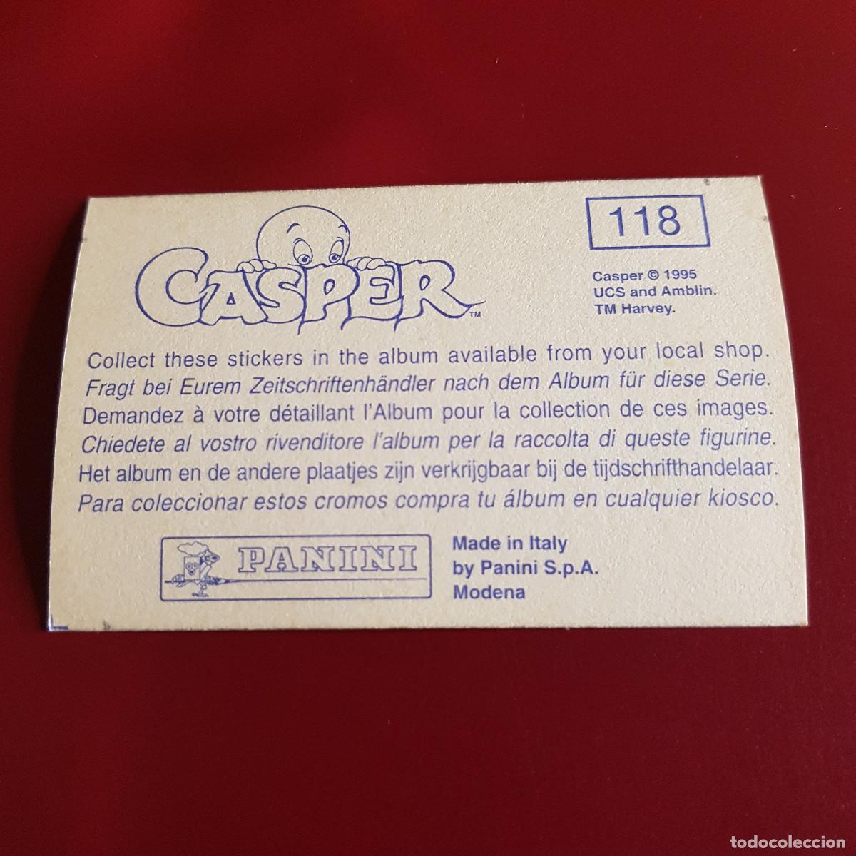 Coleccionismo cromos antiguos: PANINI - CASPER - 1995 - 95 - 118 - NUNCA PEGADO - Foto 2