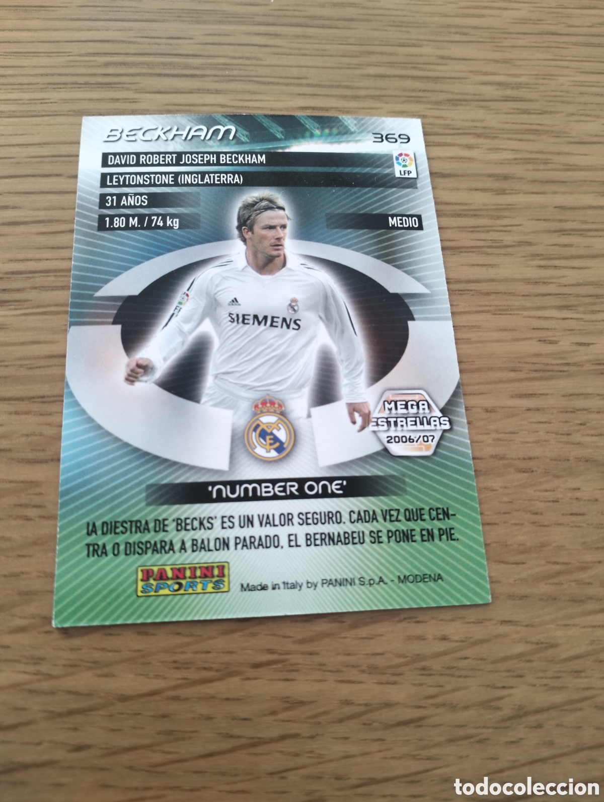 Coleccionismo cromos antiguos: Beckham - Mega cracks estrellas 2006 2007 Panini n&ordm; 369 - Foto 2