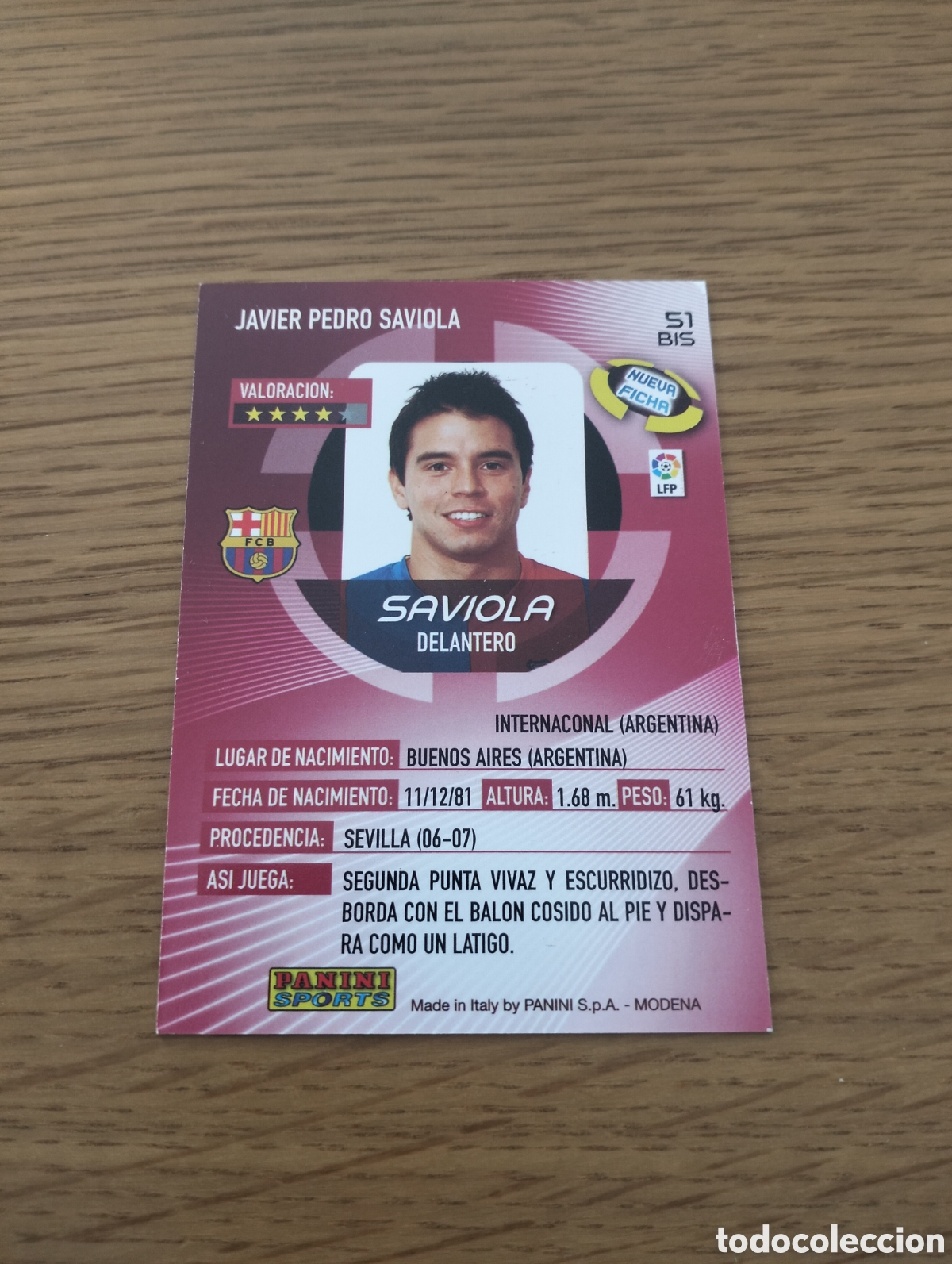 Coleccionismo cromos antiguos: Saviola - Mega cracks 2006 2007 Panini n&ordm; 51 Bis - Foto 2