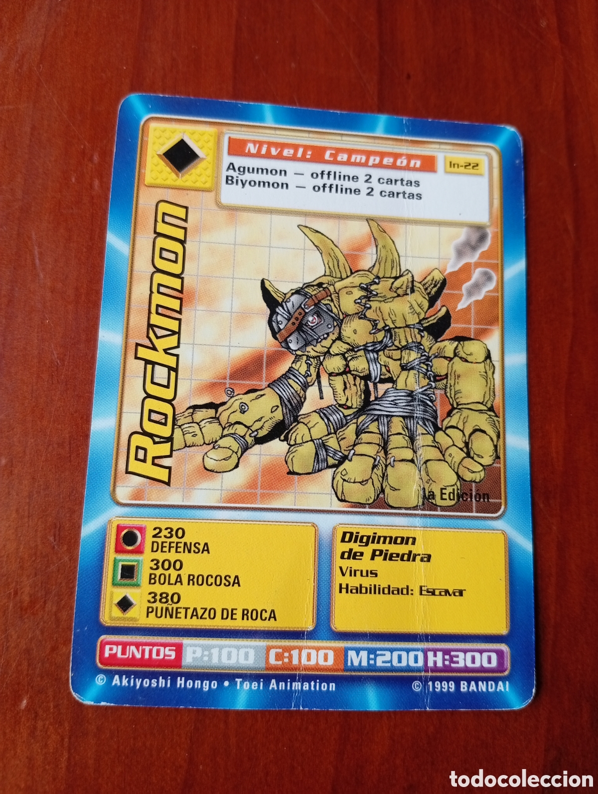 Coleccionismo Cromos antiguos: CROMO CARTA DIGIMON DIGITAL MONSTERS 1999 IN 22 ROCKMON