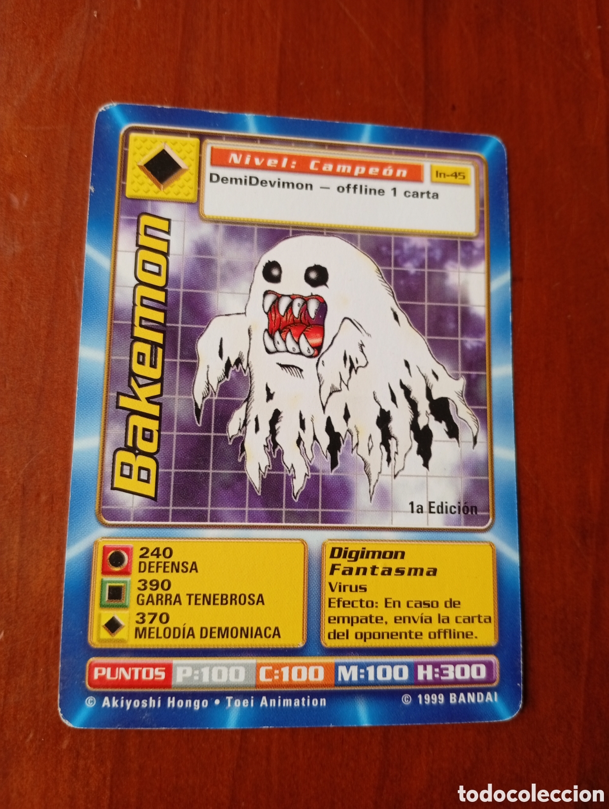 Coleccionismo Cromos antiguos: CROMO CARTA DIGIMON DIGITAL MONSTERS 1999 IN 45 BAKEMON
