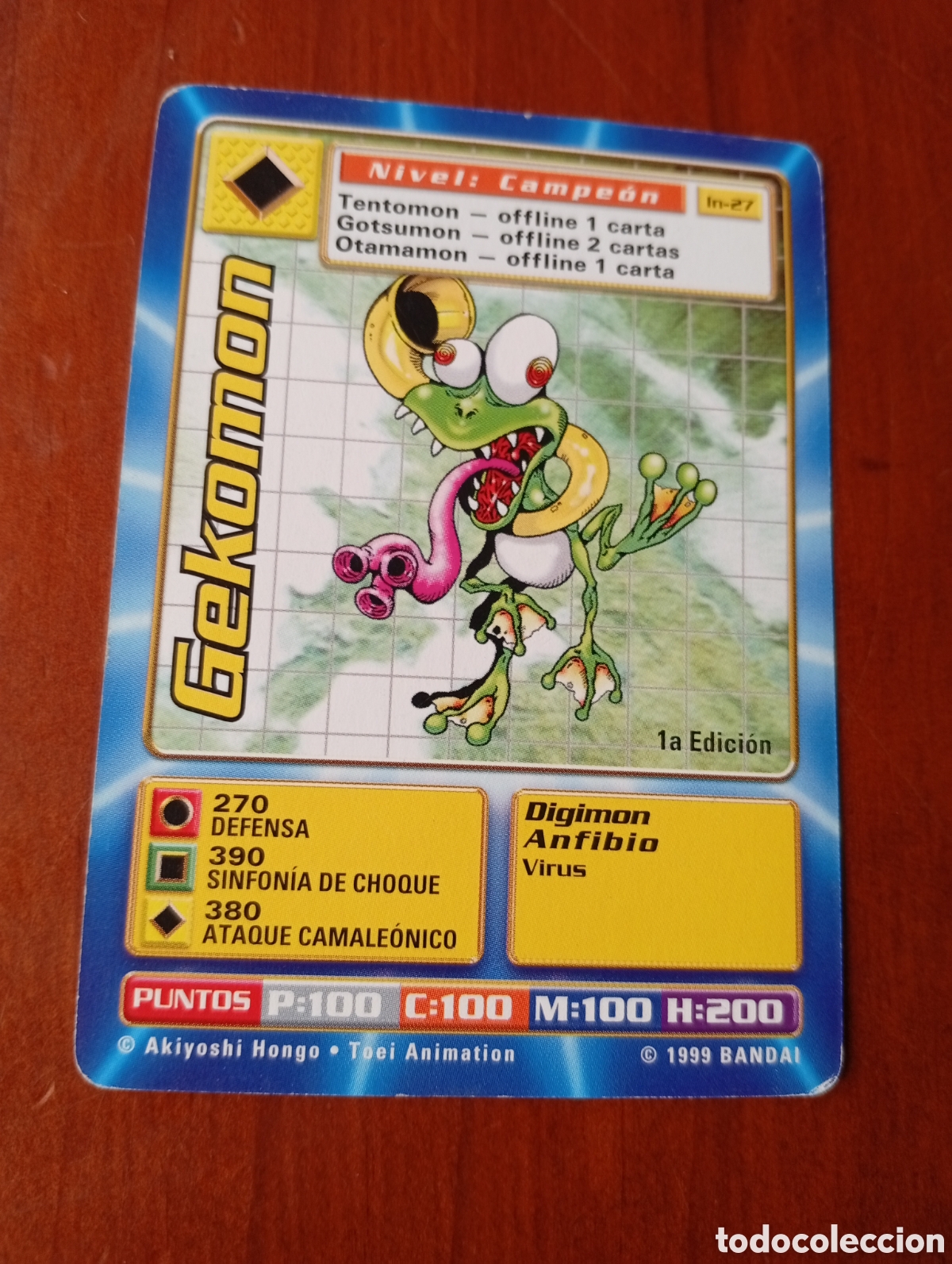 Coleccionismo Cromos antiguos: CROMO CARTA DIGIMON DIGITAL MONSTERS 1999 IN 27 GEKOMON