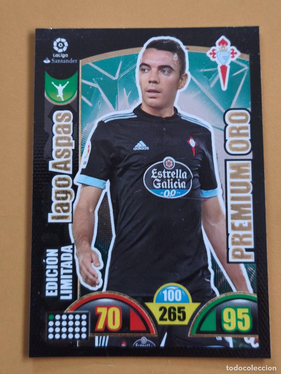 Coleccionismo cromos antiguos: iago aspas, adrenalyn 2017 18 premium oro - Foto 1