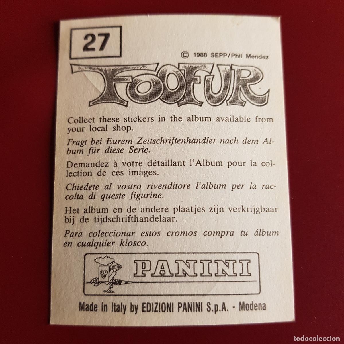 Coleccionismo cromos antiguos: PANINI - FOOFUR - 27 - NUNCA PEGADO - Foto 2