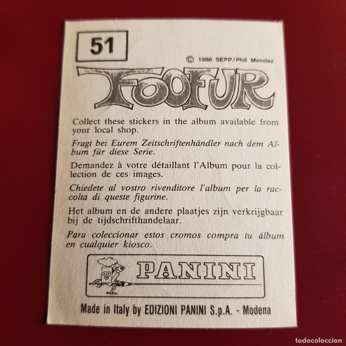 Coleccionismo cromos antiguos: PANINI - FOOFUR - 51 - NUNCA PEGADO - Foto 2
