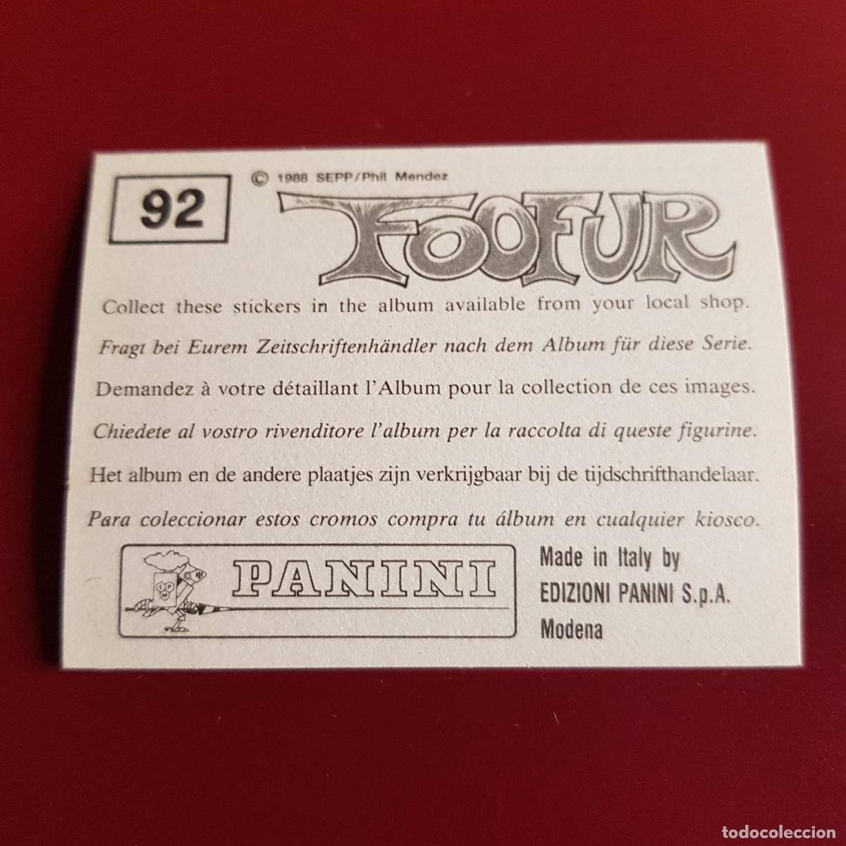 Coleccionismo cromos antiguos: PANINI - FOOFUR - 92 - NUNCA PEGADO - Foto 2