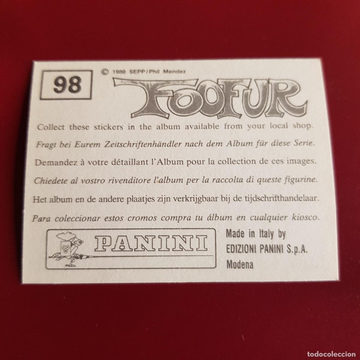 Coleccionismo cromos antiguos: PANINI - FOOFUR - 98 - NUNCA PEGADO - Foto 2