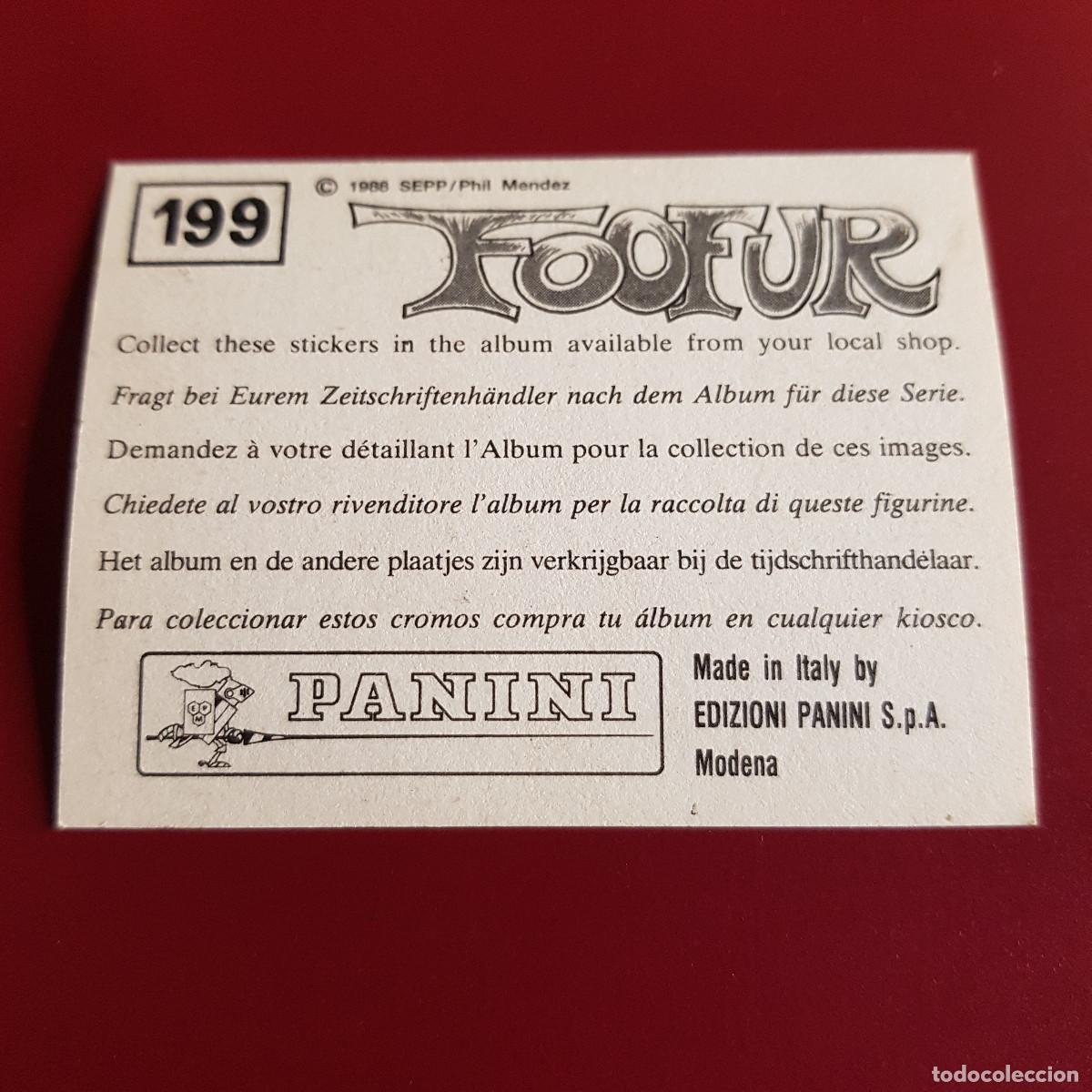 Coleccionismo cromos antiguos: PANINI - FOOFUR - 199 - NUNCA PEGADO - Foto 2