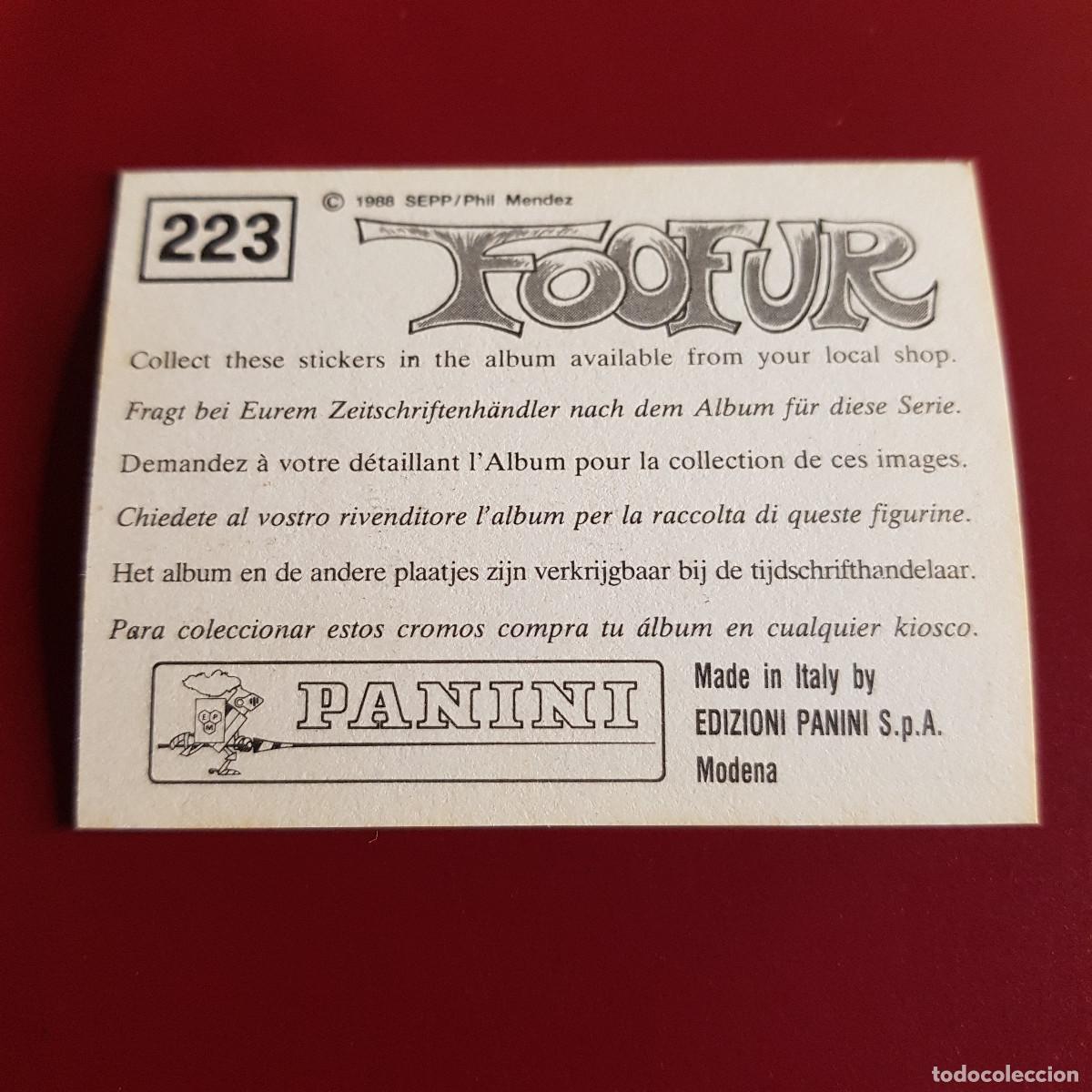 Coleccionismo cromos antiguos: PANINI - FOOFUR - 223 - NUNCA PEGADO - Foto 2
