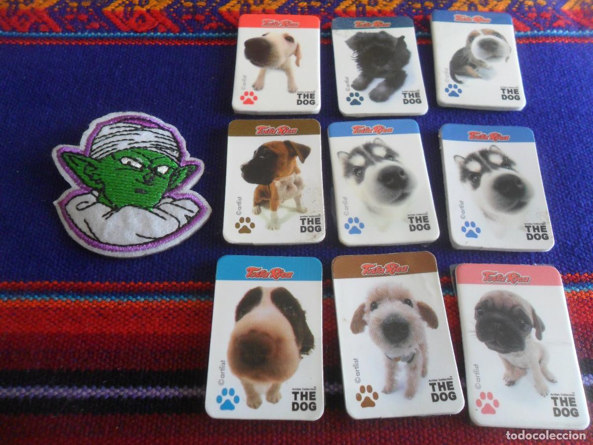 Coleccionismo Cromos antiguos: 9 CROMO ADHESIVO ACOLCHADO THE DOG TOSTA RICA. REGALO CROMO PARCHE TELA TROQUELADO DRAGONBALL. RAROS