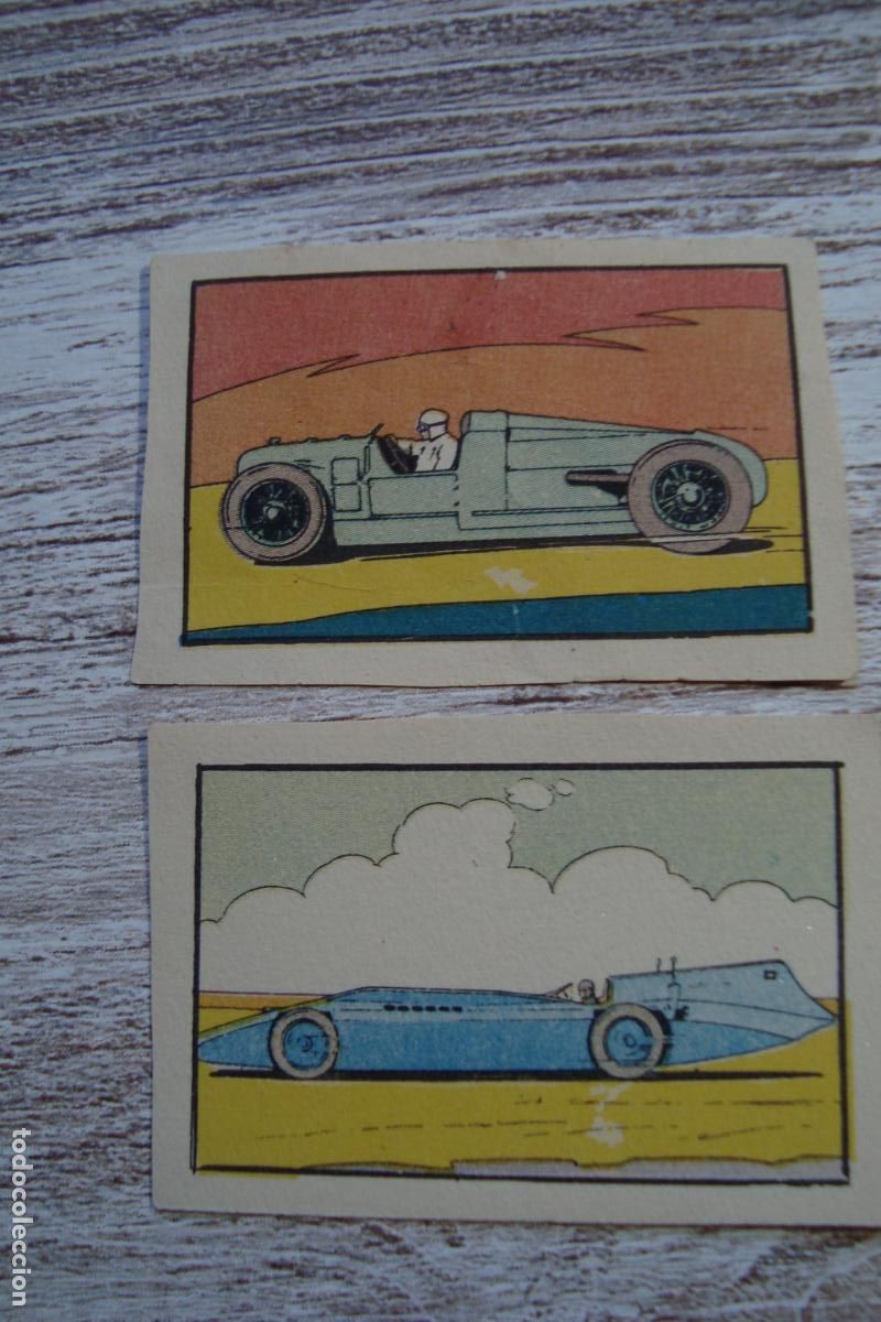 Coleccionismo Cromos antiguos: 2 ANTIGUOS CROMOS SERIE AUTOS DE CARRERAS.