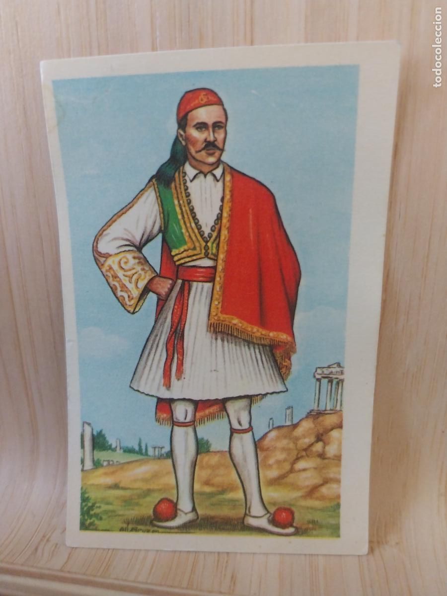 Coleccionismo Cromos antiguos: GRIEGO RAZAS MUNDO ED FERCA A&Ntilde;O 1961 CROMO 34 **** SIN PEGAR NUNCA 8.5X5.4CMS ORIGINAL