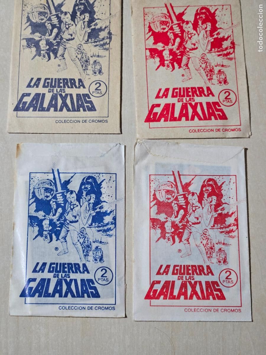 Coleccionismo Cromos antiguos: LA GUERRA DE LAS GALAXIAS - STAR WARS PACOSA 2 - 1977 - LOS 4 MODELOS DIFERENTES SOBRES SIN ABRIR
