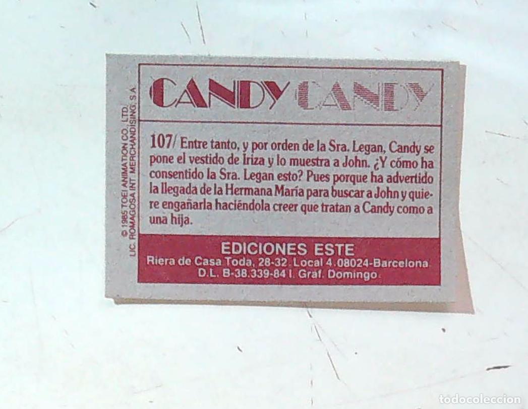 Coleccionismo cromos antiguos: candy candy ediciones este nuevo nunca pegado sin usar n 107 - Foto 2