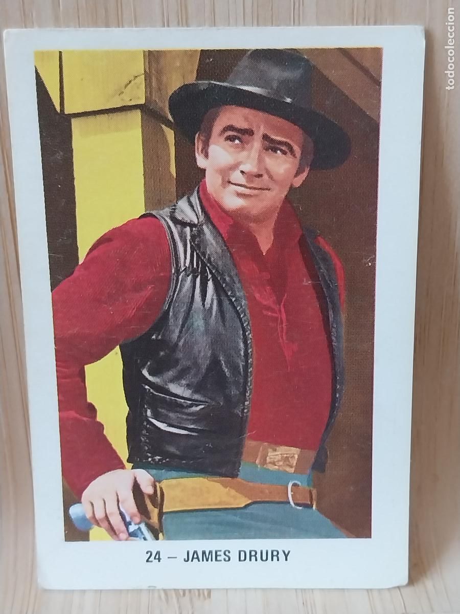 Coleccionismo Cromos antiguos: JAMES DRURY GALERIA ARTISTAS 1971 FHER CROMO 24 SIN PEGAR NUNCA 7X4.7CMS ORIGINAL