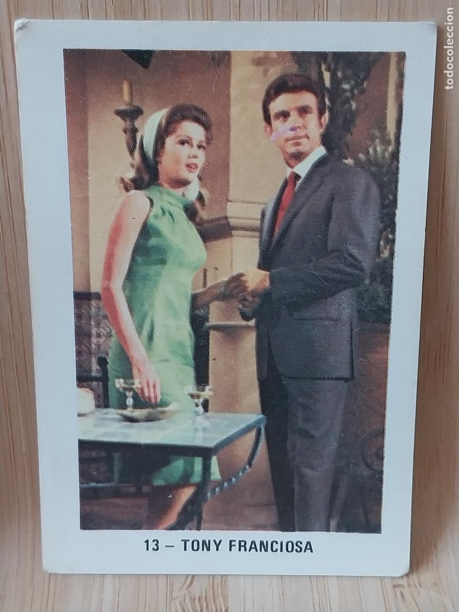 Coleccionismo Cromos antiguos: TONY FRANCIOSA GALERIA ARTISTAS 1971 FHER CROMO 13 SIN PEGAR NUNCA 7X4.7CMS ORIGINAL