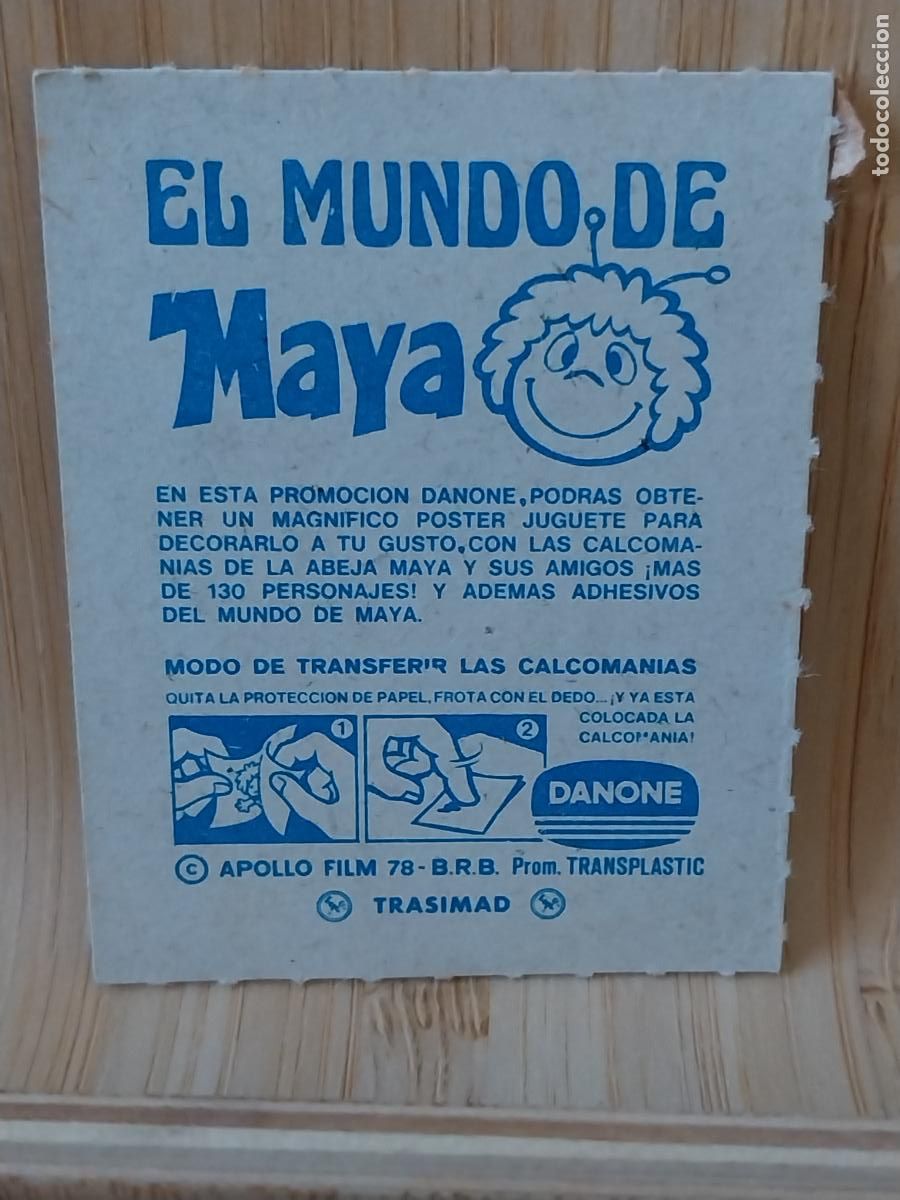 Coleccionismo Cromos antiguos: EL MUNDO DE MAYA A&Ntilde;O 1978 DANONE CROMO TRASFERIBLE TATUAJE CALCOMANIA 5X4CMS SIN USAR ********