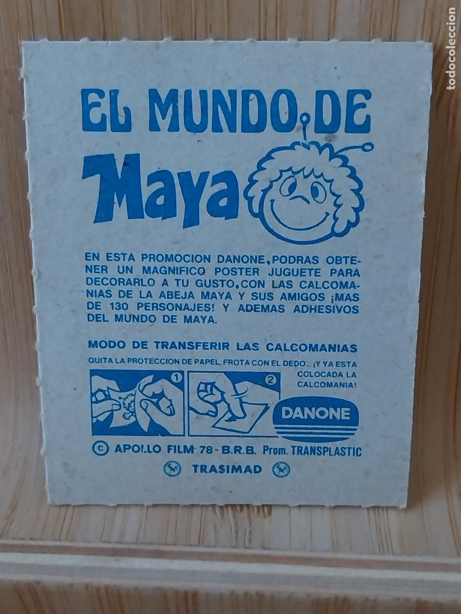 Coleccionismo Cromos antiguos: EL MUNDO DE MAYA A&Ntilde;O 1978 DANONE CROMO TRASFERIBLE TATUAJE CALCOMANIA 5X4CMS SIN USAR *****