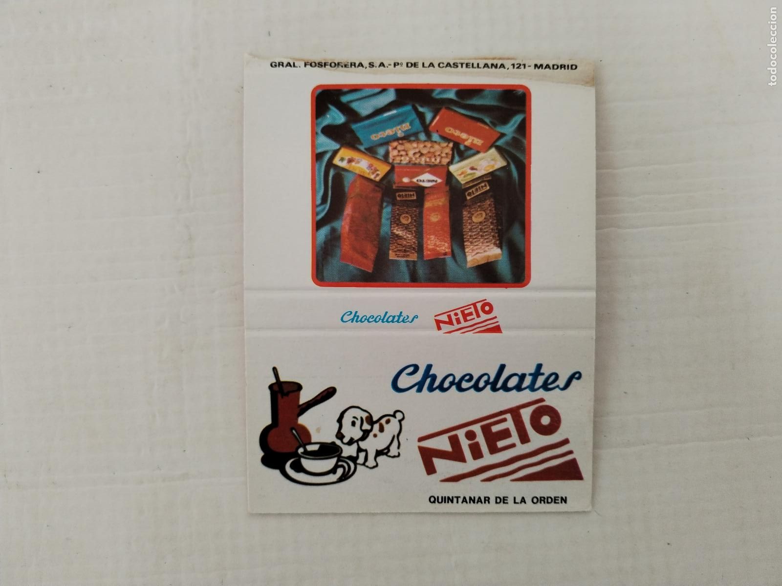 Coleccionismo Cromos antiguos: cromo chocolates nieto, caja decerillas quintanar de la orden - c171