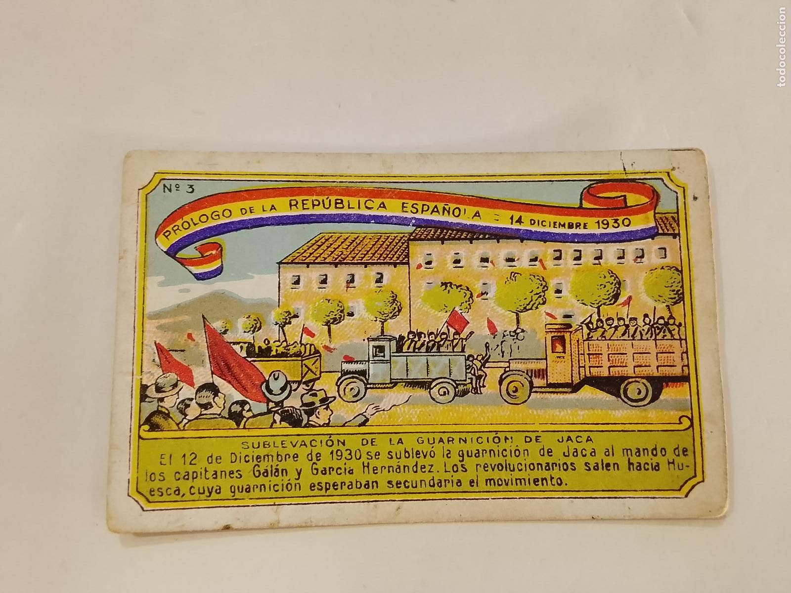 Colecionismo Cromos antigos: JACA - EPISODIOS PROCLAMACION REPUBLICA ESPA&Ntilde;OLA - CROMO N&ordm; 3 - CHOCOLATES GUILLEN -(K-15.243)