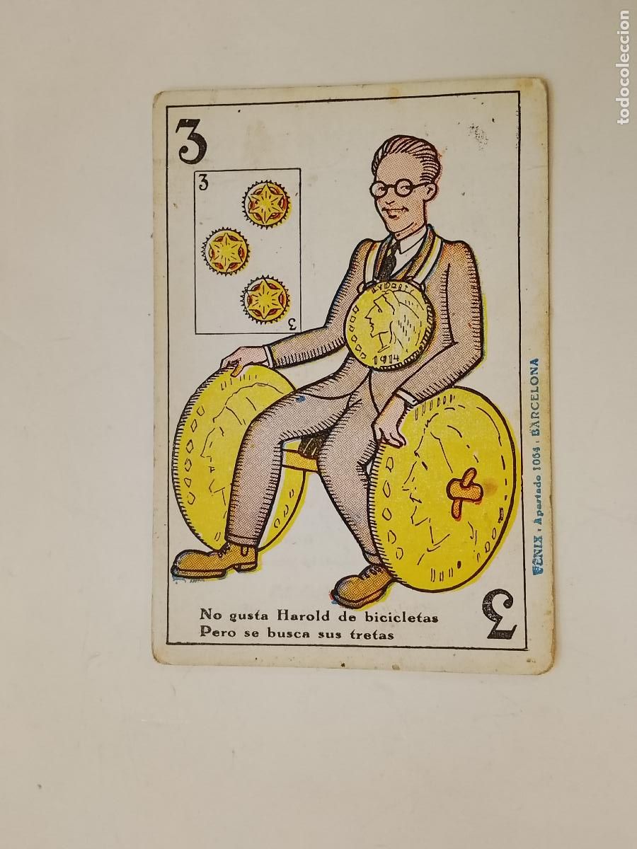 Colecionismo Cromos antigos: HAROLD LLOYD - DUSTIN FARNUM - CARTA NAIPE CROMO ANTIGUO - CHOCOLATES GUILLEN