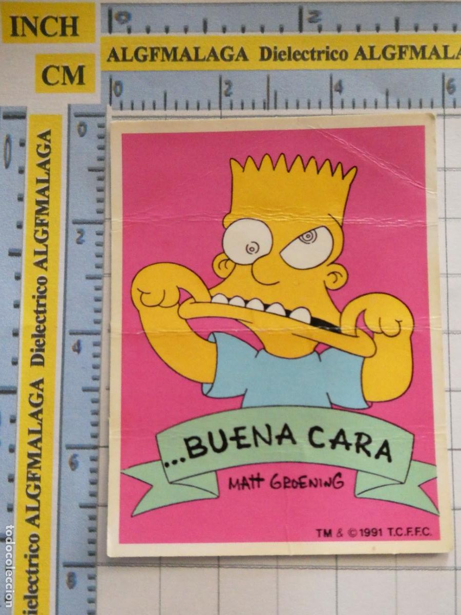 Collectionnisme Cartes &agrave; collectionner anciennes: CROMO CROMITO CHUCHER&Iacute;AS PASTELITOS. BOLLYCAO. THE SIMPSONS 1991. BUENA CARA. 2