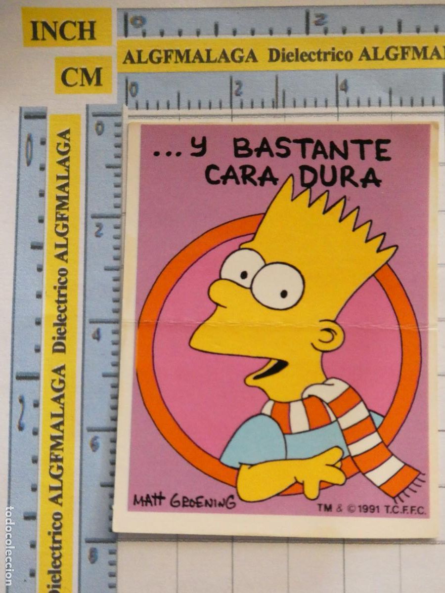 Colecionismo Cromos antigos: CROMO CROMITO CHUCHER&Iacute;AS PASTELITOS. BOLLYCAO. THE SIMPSONS 1991. Y BASTANTE CARA DURA 6