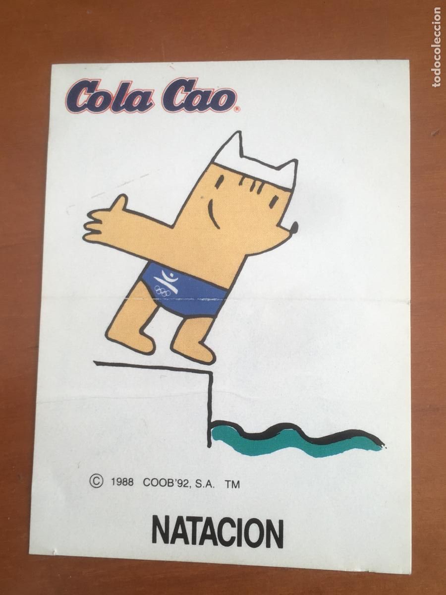 Coleccionismo Cromos antiguos: cobi natacion cola cao juegos olimpicos barcelona 1992 cromo nunca pegado