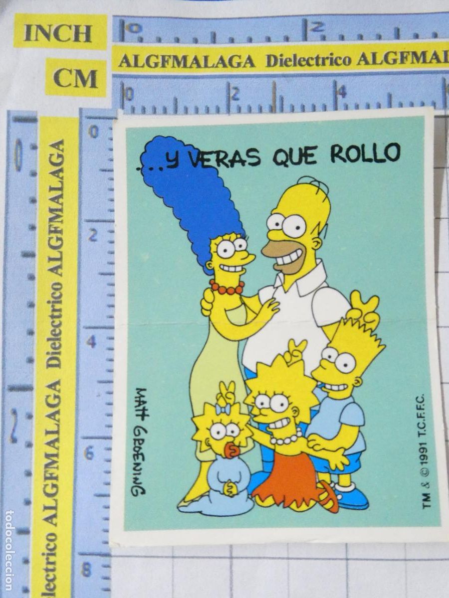 Coleccionismo Cromos antiguos: CROMO CROMITO CHUCHER&Iacute;AS PASTELITOS BOLLYCAO THE SIMPSONS 1991. DIVER REFRANES VER&Aacute;S QUE ROLLO 33