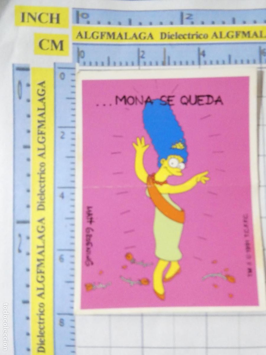 Coleccionismo Cromos antiguos: CROMO CROMITO CHUCHER&Iacute;AS PASTELITOS BOLLYCAO THE SIMPSONS 1991. DIVER REFRANES MONA SE QUEDA 39