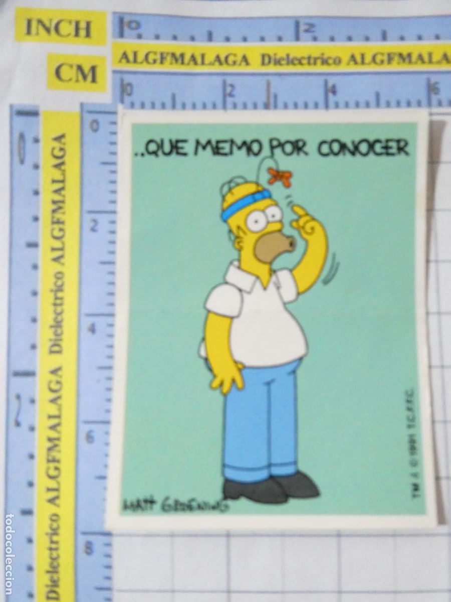 Coleccionismo Cromos antiguos: CROMO CROMITO CHUCHER&Iacute;AS PASTELITOS BOLLYCAO THE SIMPSONS 1991. DIVER REFRANES HOMER MEMO 41