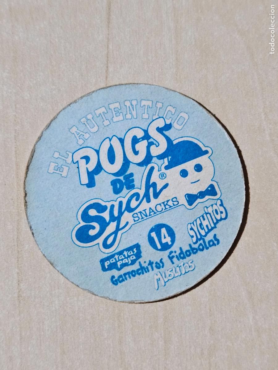 Coleccionismo cromos antiguos: TAZO N &ordm; 14 EL AUT&Eacute;NTICO POGS DE SYCH SNACKS SYCHITOS - Foto 2