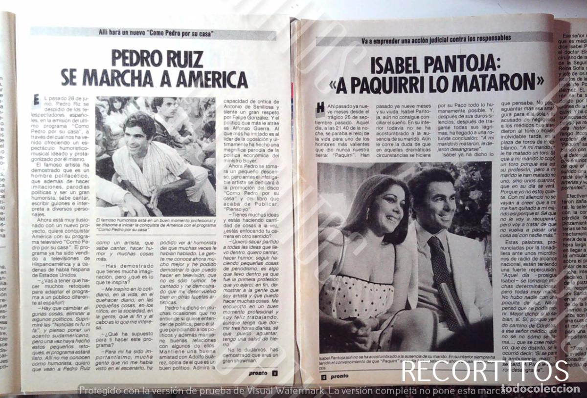 Coleccionismo cromos antiguos: PEDRO RUIZ ISABEL PANTOJA - Foto 1